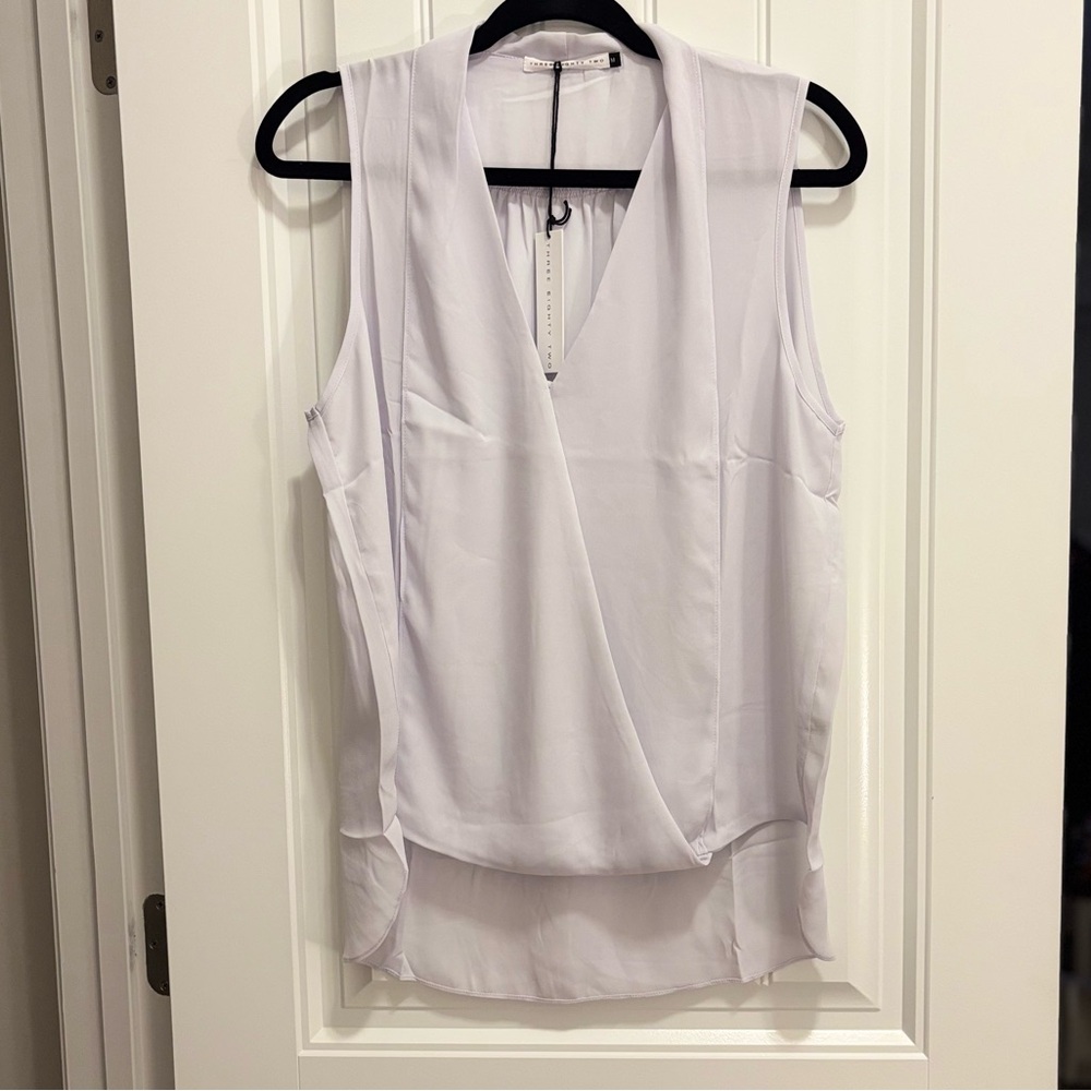 Elegant Purple Wrap Blouse with V-Neckline from Three Eighty Two Sz: M